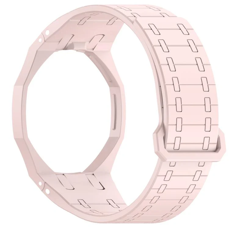 For Swatch Royal Pop Integrated Twelve O Clock Side Magnetic Silicone Watch Band(Sand Pink) - Image 4