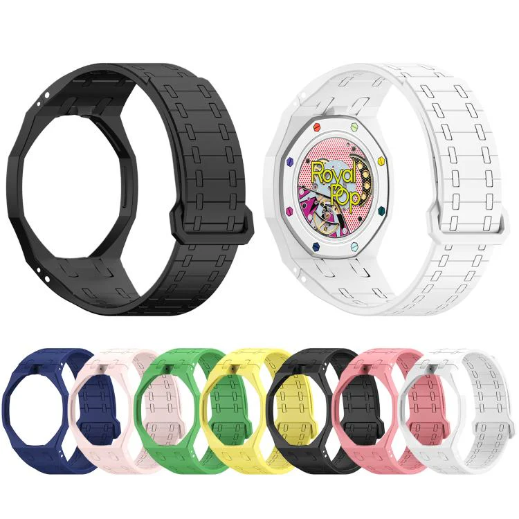 For Swatch Royal Pop Integrated Twelve O Clock Side Magnetic Silicone Watch Band(Sand Pink) - Image 8