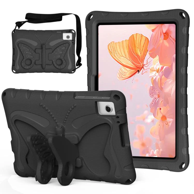 For T-Mobile REVVL Tab 2 10.1 Butterfly Bracket EVA Shockproof Tablet Case(Black)