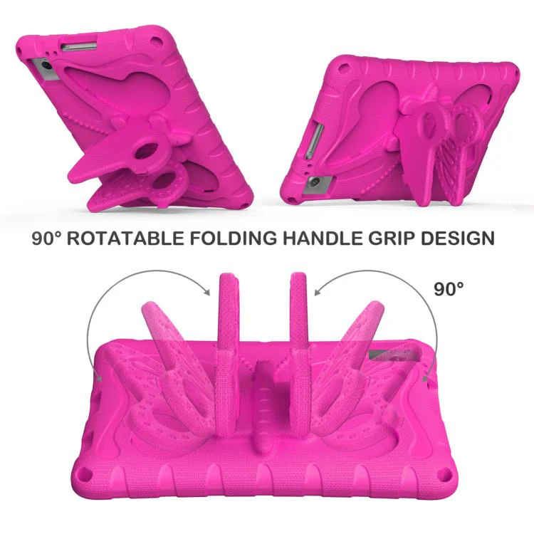 For T-Mobile REVVL Tab 2 10.1 Butterfly Bracket EVA Shockproof Tablet Case(Rose Red) - Image 2