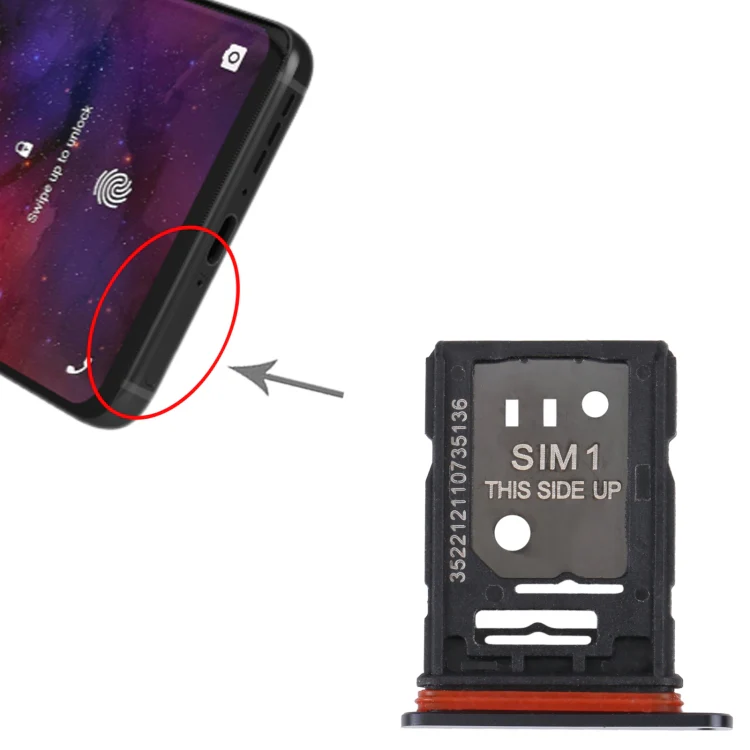 For TCL 10 Pro Original SIM Card Tray + SIM / Micro SD Card Tray(Black) - Image 4