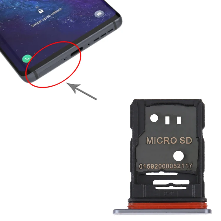 For TCL 20 Pro 5G Original SIM Card Tray + Micro SD Card Tray(Grey) - Image 4