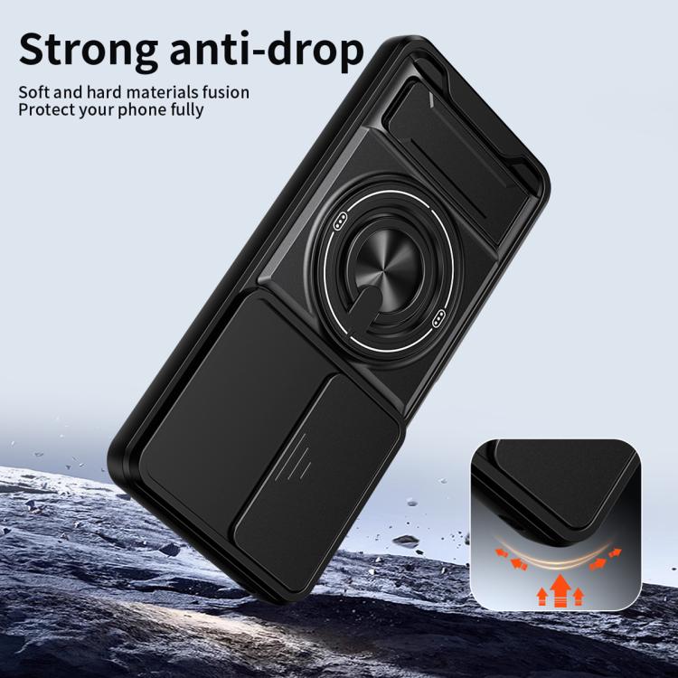 For TCL 50 5G Lens Sliding Window Multifunctional Magnetic Shockproof Phone Case(Titanium Gray) - Image 4