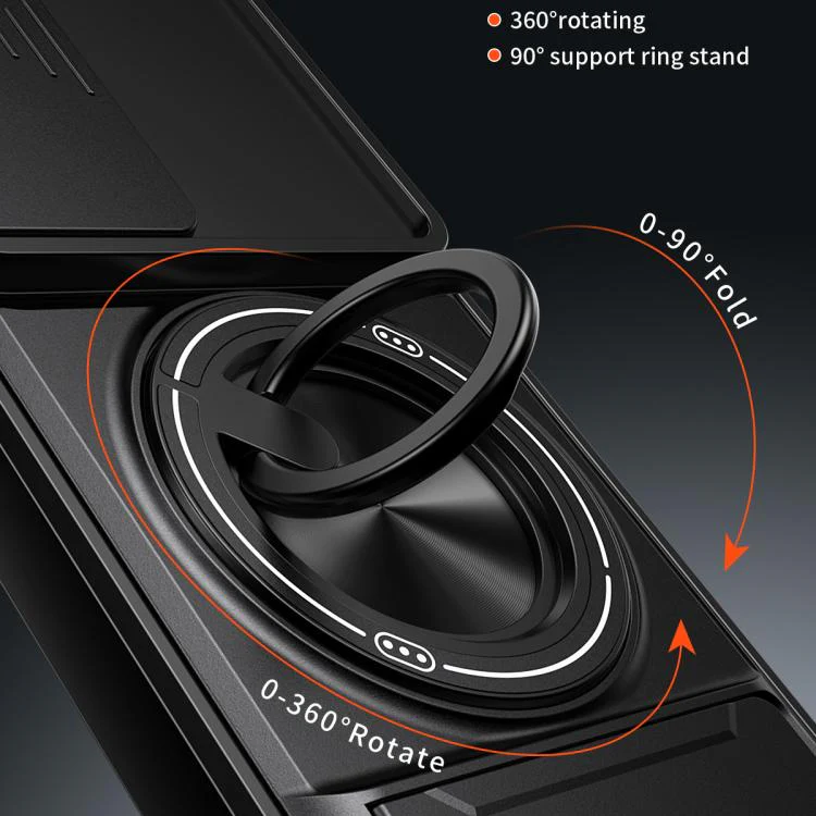 For TCL 50 5G Lens Sliding Window Multifunctional Magnetic Shockproof Phone Case(Titanium Gray) - Image 5