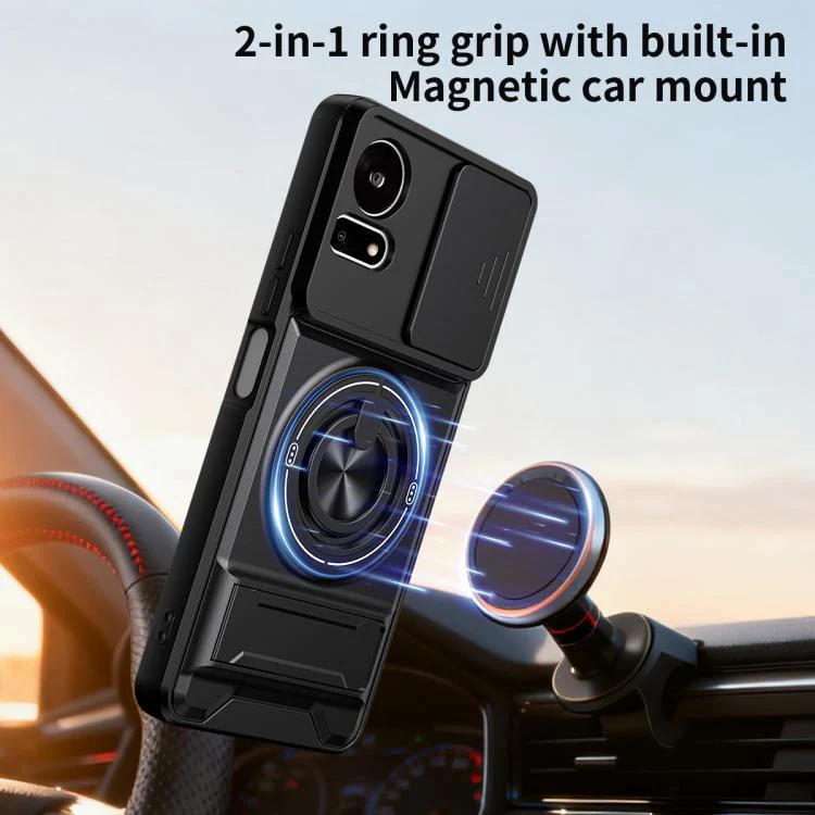 For TCL 50 LE 4G Lens Sliding Window Multifunctional Magnetic Shockproof Phone Case(Orange) - Image 8