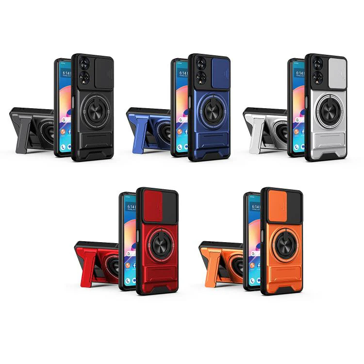 For TCL 50 XE 5G Lens Sliding Window Multifunctional Magnetic Shockproof Phone Case(Orange) - Image 2