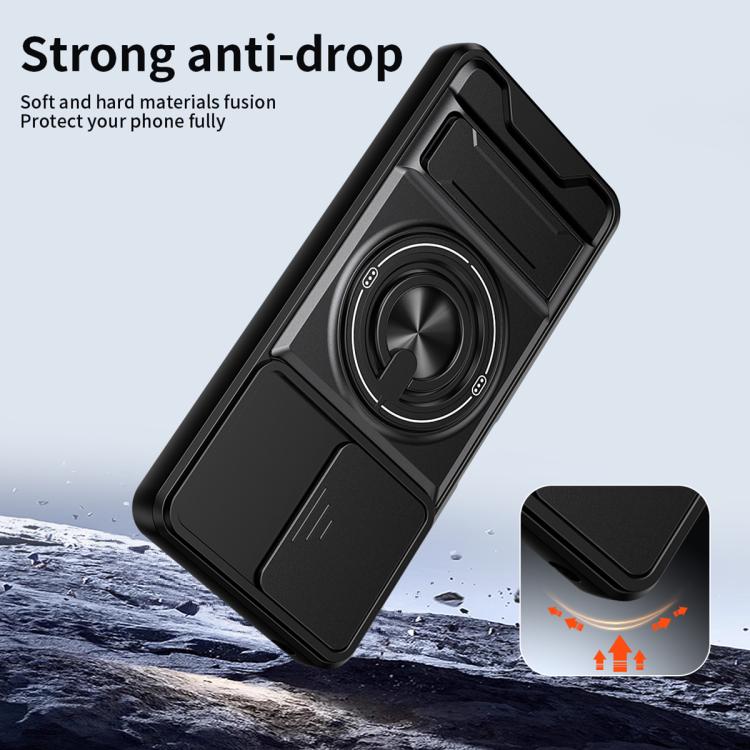 For TCL 50 XE 5G Lens Sliding Window Multifunctional Magnetic Shockproof Phone Case(Royal Blue) - Image 4