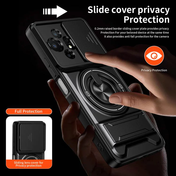 For TCL 50 XL 5G Lens Sliding Window Multifunctional Magnetic Shockproof Phone Case(Orange) - Image 7