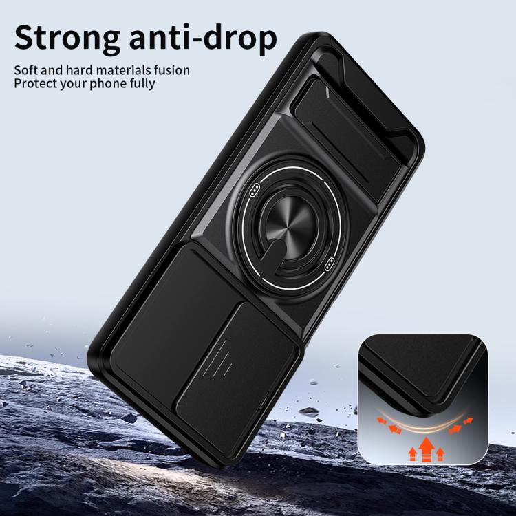 For TCL 50 XL 5G Lens Sliding Window Multifunctional Magnetic Shockproof Phone Case(Red) - Image 4