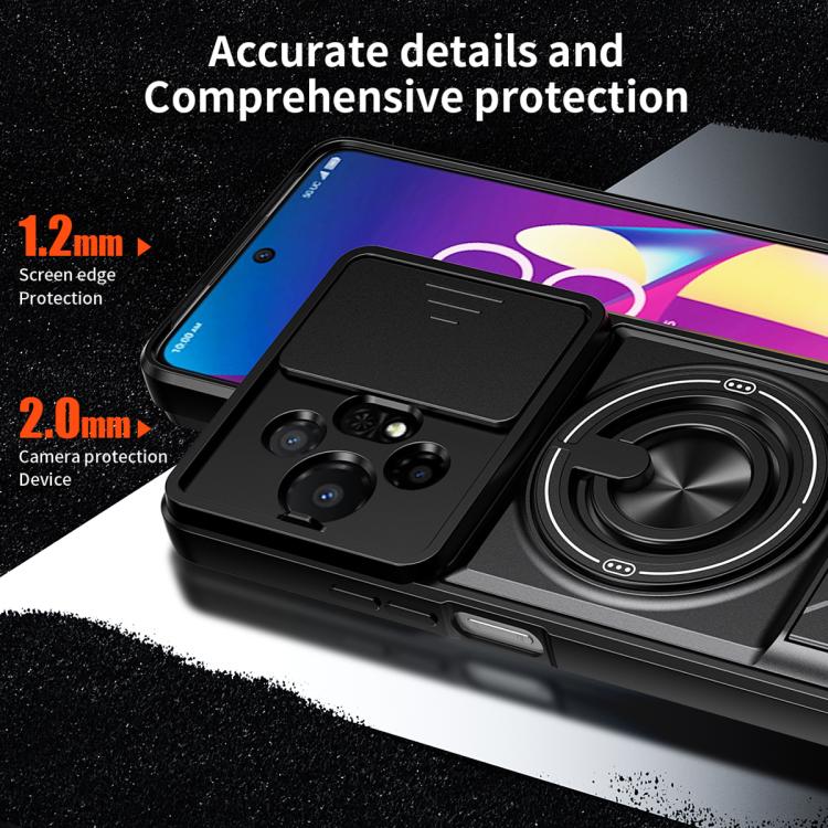 For TCL 50 XL 5G Lens Sliding Window Multifunctional Magnetic Shockproof Phone Case(Red) - Image 6