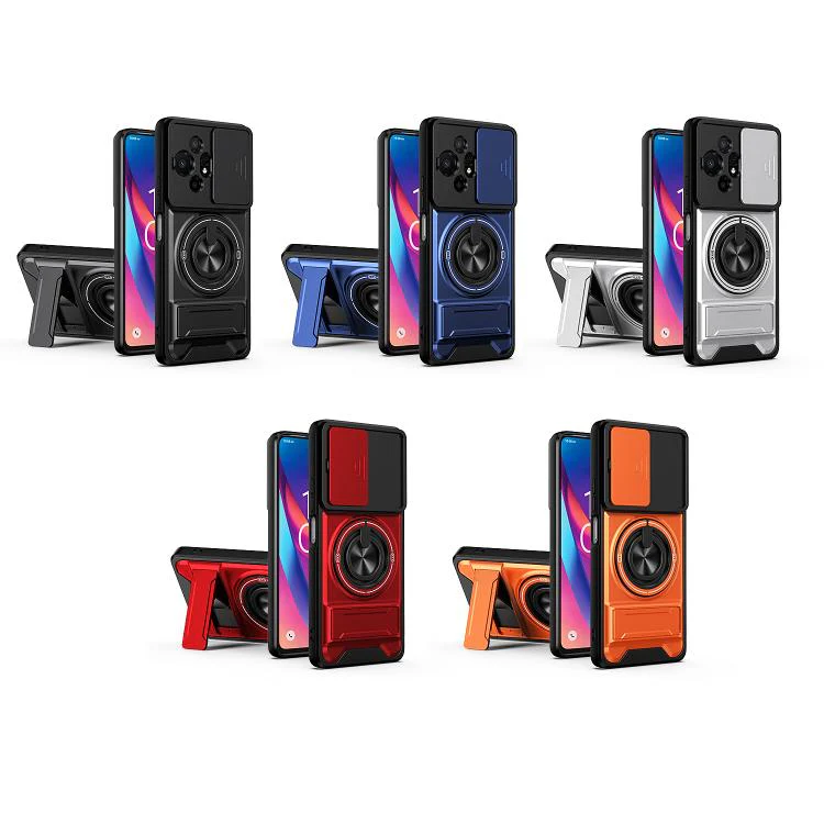 For TCL 50 XL 5G Lens Sliding Window Multifunctional Magnetic Shockproof Phone Case(Royal Blue) - Image 2