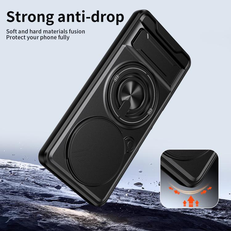 For TCL 60 NxtPaper 4G Lens Sliding Window Multifunctional Magnetic Shockproof Phone Case(Black) - Image 4