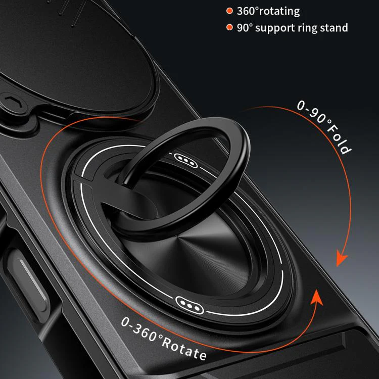 For TCL 60 NxtPaper 4G Lens Sliding Window Multifunctional Magnetic Shockproof Phone Case(Black) - Image 5