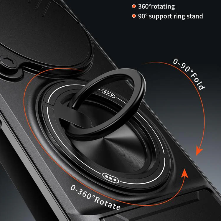 For TCL 605 4G Lens Sliding Window Multifunctional Magnetic Shockproof Phone Case(Titanium Gray) - Image 5