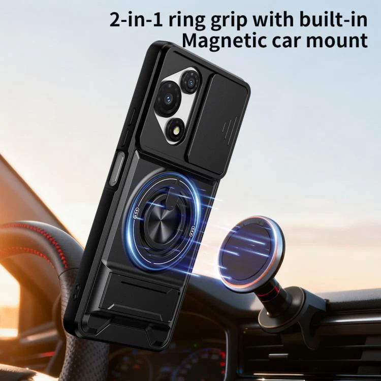 For TCL 60R 5G Lens Sliding Window Multifunctional Magnetic Shockproof Phone Case(Orange) - Image 8