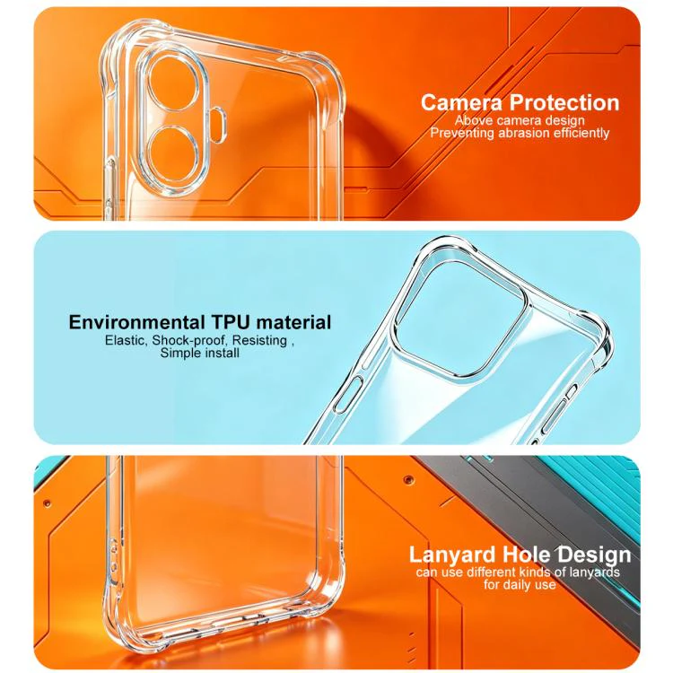 For TCL K70 NxtPaper 5G imak Shockproof Airbag TPU Phone Case(Transparent) - Image 7