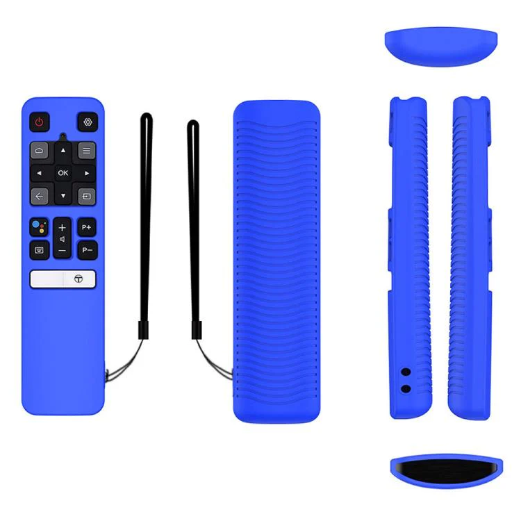 For TCL RC802V FMR1 FNR1 Y40 TV Remote Control Anti-Drop Silicone Protective Case(Blue)