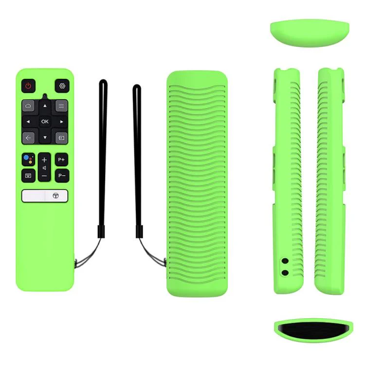 For TCL RC802V FMR1 FNR1 Y40 TV Remote Control Anti-Drop Silicone Protective Case(Luminous Green)
