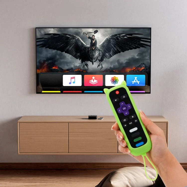 For TCL Roku TV Remote XDcase 4pcs Cute Cat Ears Silicone Protective Case with Mini Strap(Luminous Blue) - Image 8