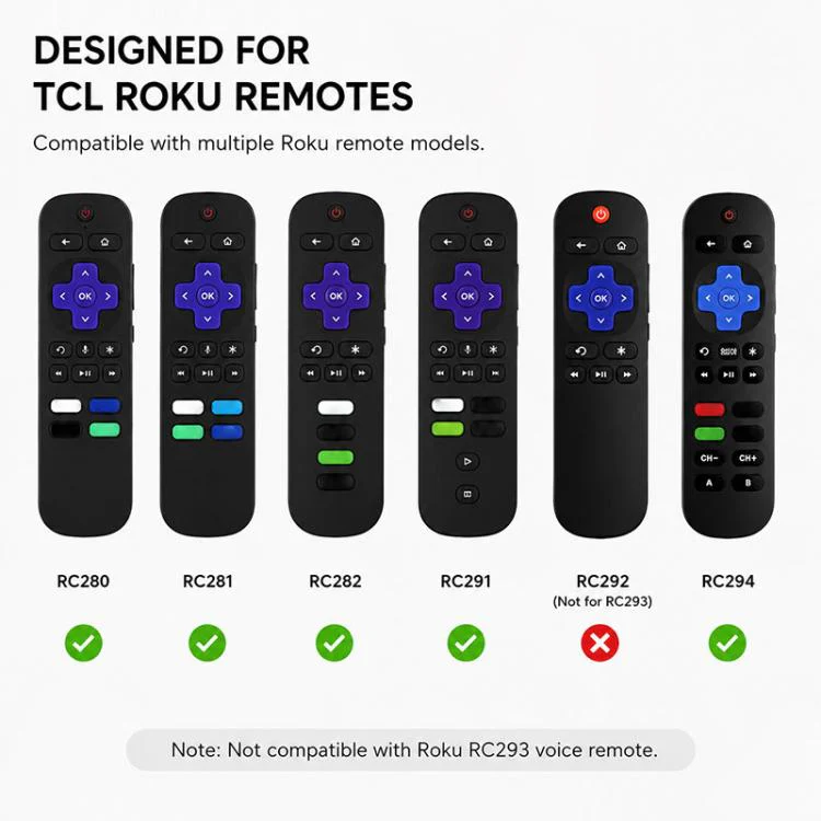 For TCL Roku TV Remote XDcase 4pcs Cute Cat Ears Silicone Protective Case with Mini Strap(Luminous Pink) - Image 5