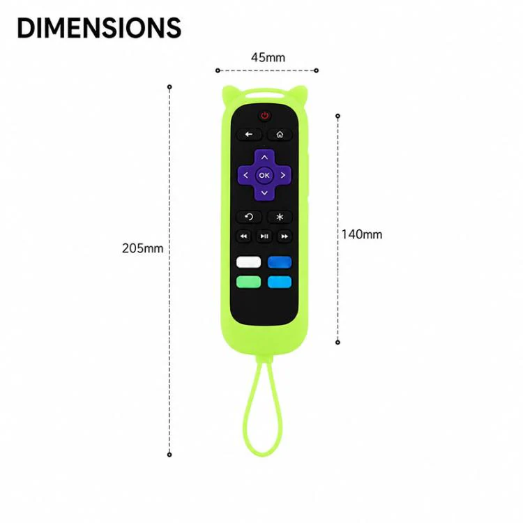 For TCL Roku TV Remote XDcase 4pcs Cute Cat Ears Silicone Protective Case with Mini Strap(Red) - Image 2