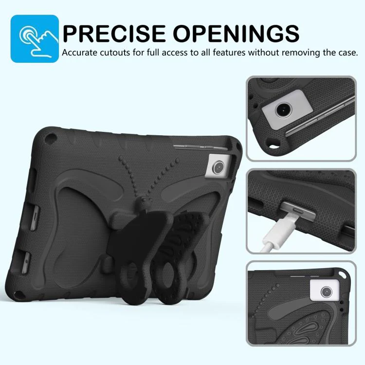 For TCL Tab 10L Gen 3 10.1 Butterfly Bracket EVA Shockproof Tablet Case(Black) - Image 4