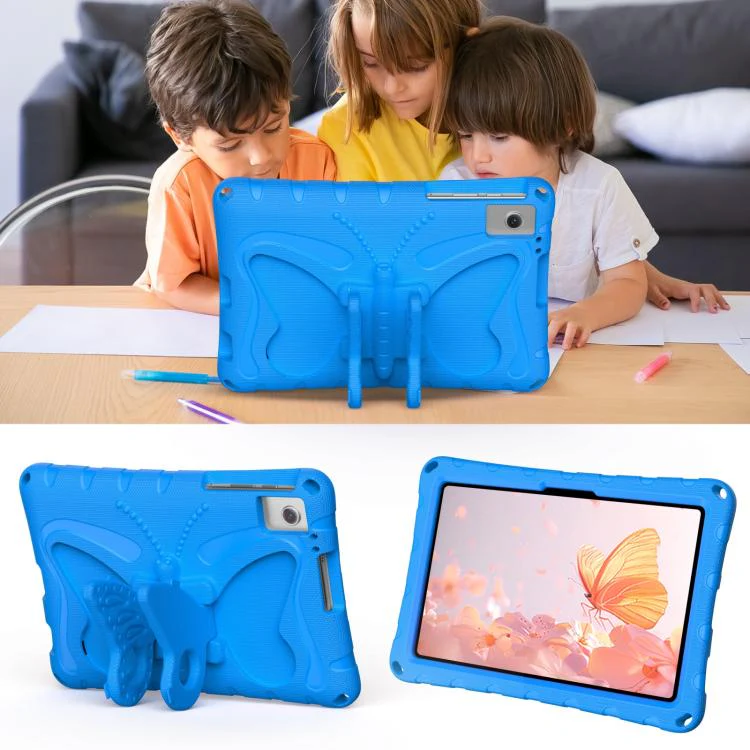 For TCL Tab 10L Gen 3 10.1 Butterfly Bracket EVA Shockproof Tablet Case(Blue) - Image 6