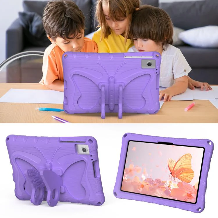 For TCL Tab 10L Gen 3 10.1 Butterfly Bracket EVA Shockproof Tablet Case(Light Purple) - Image 6