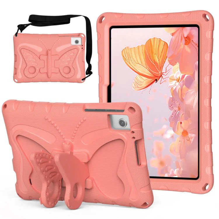 For TCL Tab 10L Gen 3 10.1 Butterfly Bracket EVA Shockproof Tablet Case(Pink Orange)