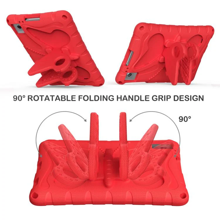 For TCL Tab 10L Gen 3 10.1 Butterfly Bracket EVA Shockproof Tablet Case(Red) - Image 2