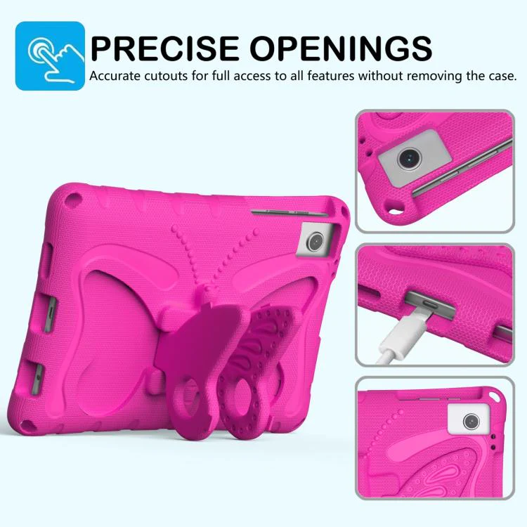 For TCL Tab 10L Gen 3 10.1 Butterfly Bracket EVA Shockproof Tablet Case(Rose Red) - Image 4