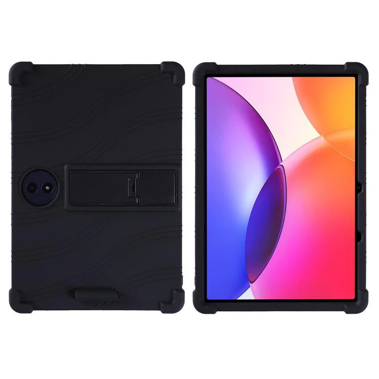 For TCL Tab A1 Plus 12.2 2026 Shockproof Silicone Tablet Protective Case with Holder(Black) - Image 2