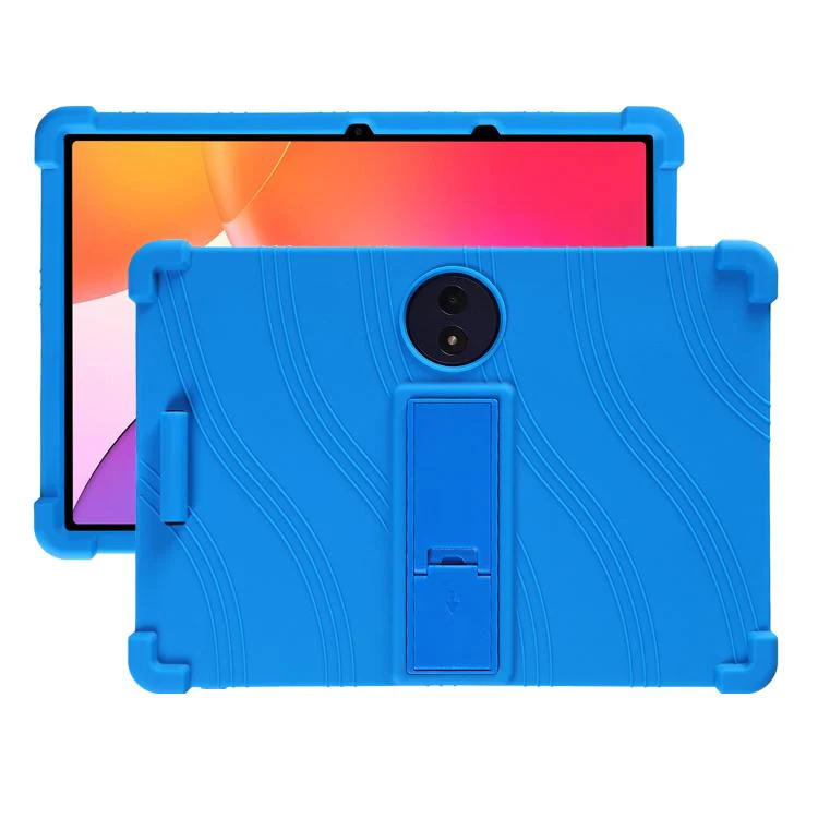 For TCL Tab A1 Plus 12.2 2026 Shockproof Silicone Tablet Protective Case with Holder(Blue)