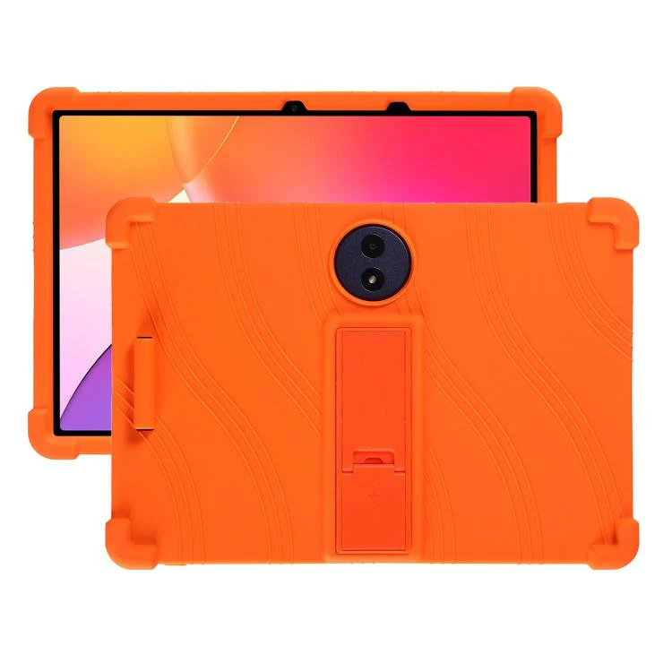For TCL Tab A1 Plus 12.2 2026 Shockproof Silicone Tablet Protective Case with Holder(Orange)