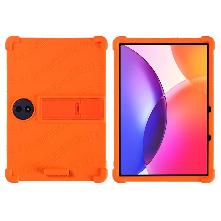 For TCL Tab A1 Plus 12.2 2026 Shockproof Silicone Tablet Protective Case with Holder(Orange) - Image 2