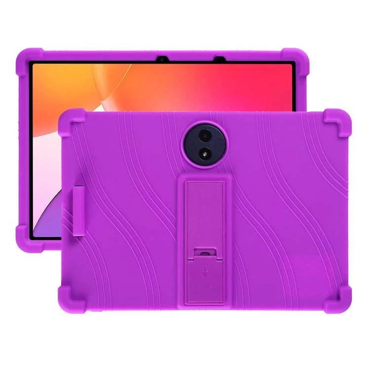 For TCL Tab A1 Plus 12.2 2026 Shockproof Silicone Tablet Protective Case with Holder(Purple)