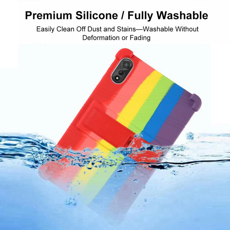 For TCL Tab A1 Plus 12.2 2026 Shockproof Silicone Tablet Protective Case with Holder(Red) - Image 11
