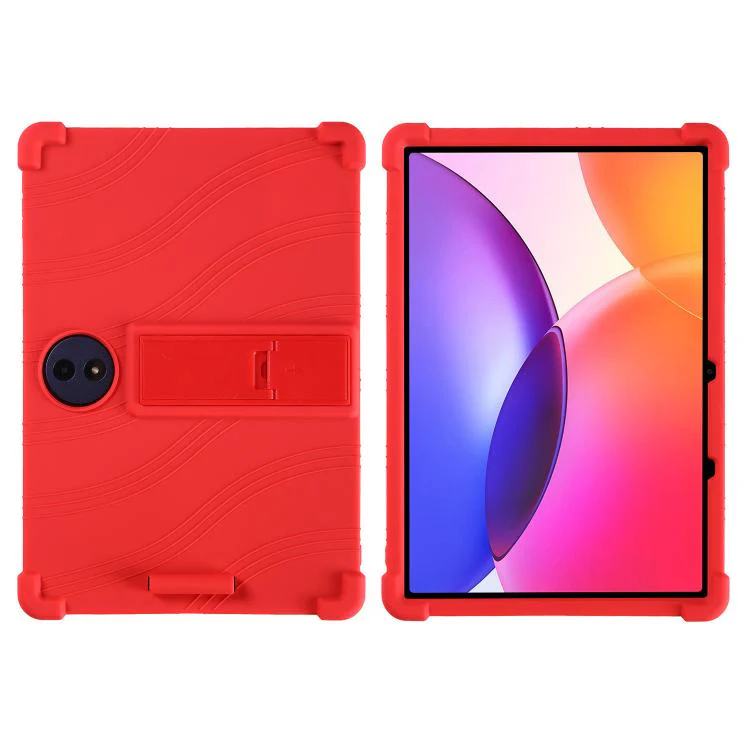 For TCL Tab A1 Plus 12.2 2026 Shockproof Silicone Tablet Protective Case with Holder(Red) - Image 2