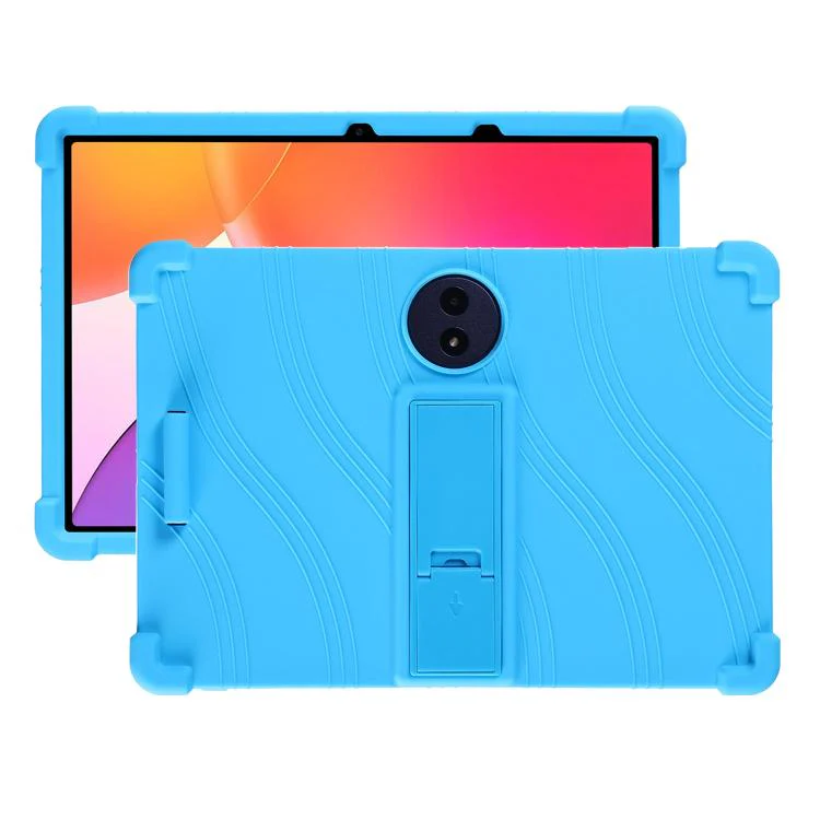 For TCL Tab A1 Plus 12.2 2026 Shockproof Silicone Tablet Protective Case with Holder(Sky Blue)