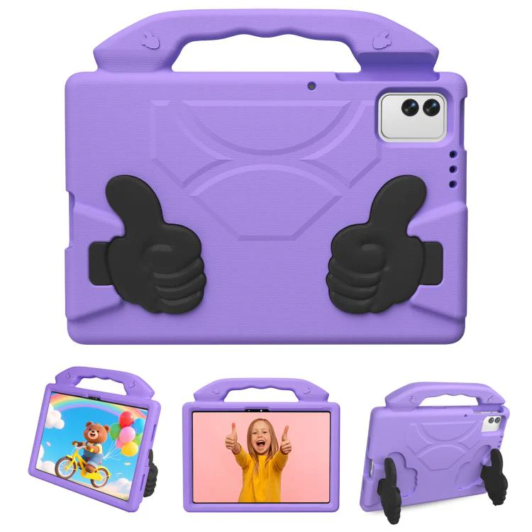 For Tecno Megapad 11 2025 Thumb Bracket EVA Shockproof Tablet Case(Light Purple) - Image 2
