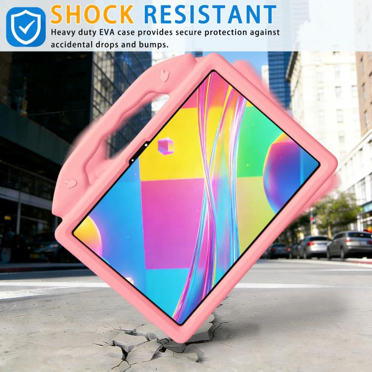 For Tecno Megapad 11 2025 Thumb Bracket EVA Shockproof Tablet Case(Pink Orange) - Image 4