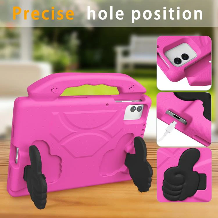 For Tecno Megapad 11 2025 Thumb Bracket EVA Shockproof Tablet Case(Rose Red) - Image 3