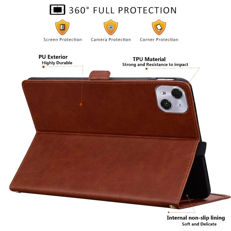 For Tecno Megapad Pro 12 Front Pocket Business Vegan Leather Tablet Case(Brown) - Image 3
