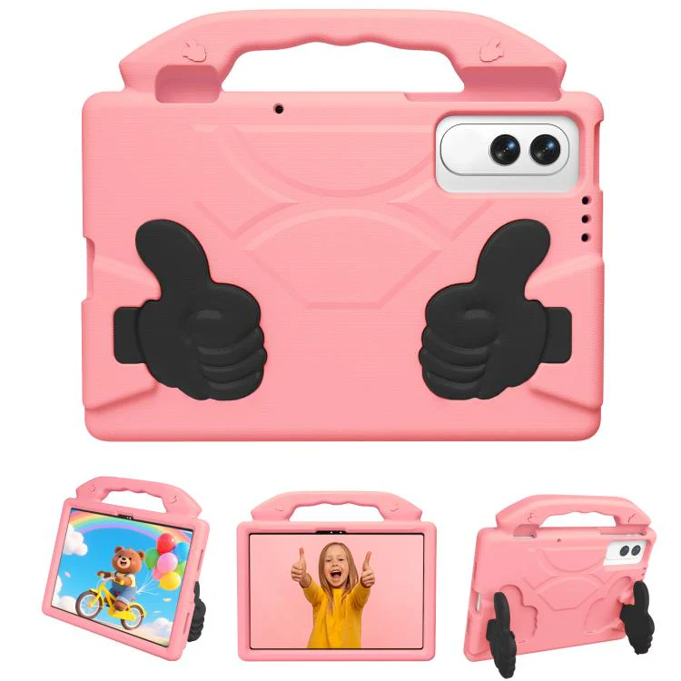 For Tecno Megapad SE 11 2025 Thumb Bracket EVA Shockproof Tablet Case(Pink Orange) - Image 2