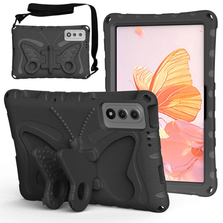 For Tecno Megapad SE 11 Butterfly Bracket EVA Shockproof Tablet Case(Black)