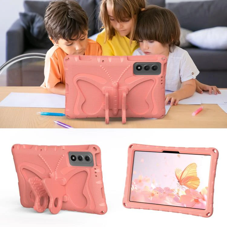 For Tecno Megapad SE 11 Butterfly Bracket EVA Shockproof Tablet Case(Pink Orange) - Image 6
