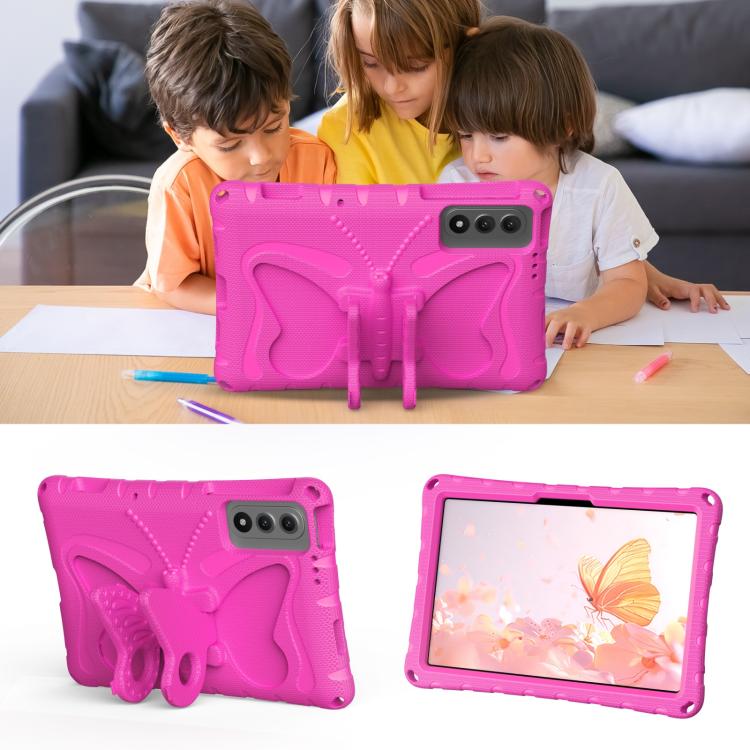 For Tecno Megapad SE 11 Butterfly Bracket EVA Shockproof Tablet Case(Rose Red) - Image 5