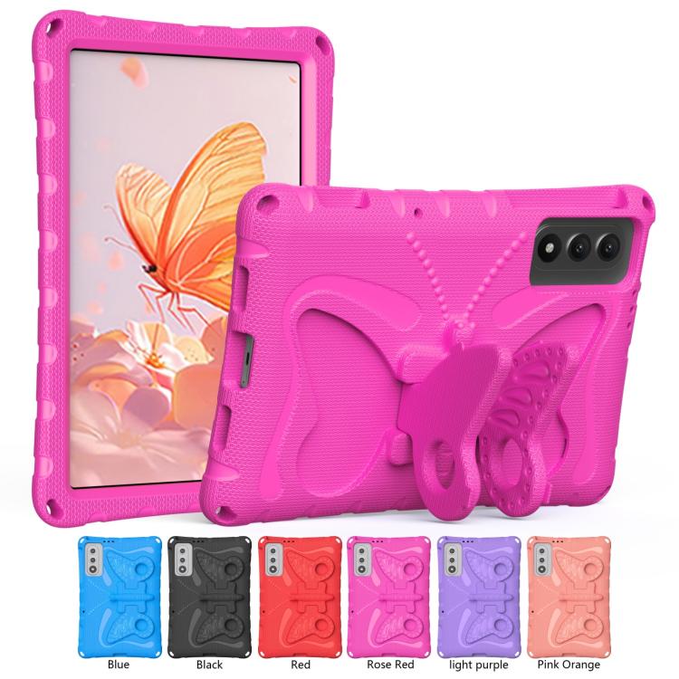 For Tecno Megapad SE 11 Butterfly Bracket EVA Shockproof Tablet Case(Rose Red) - Image 6