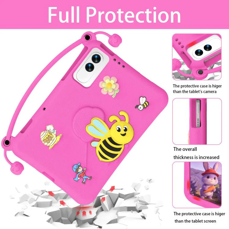 For Tecno Megapad SE 11 Little Bee EVA Shockproof Tablet Case(Rose Red) - Image 4