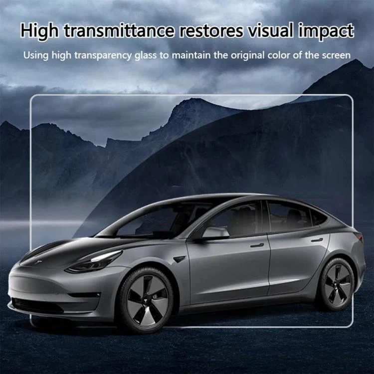 For Tesla Model 3 / Y Easy Install Box Dust-Free Anti-Fingerprint Car Navigator HD Tempered Glass Film - Image 2